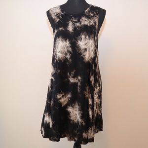 Black Tie Dye T-Shirt Dress Size Medium